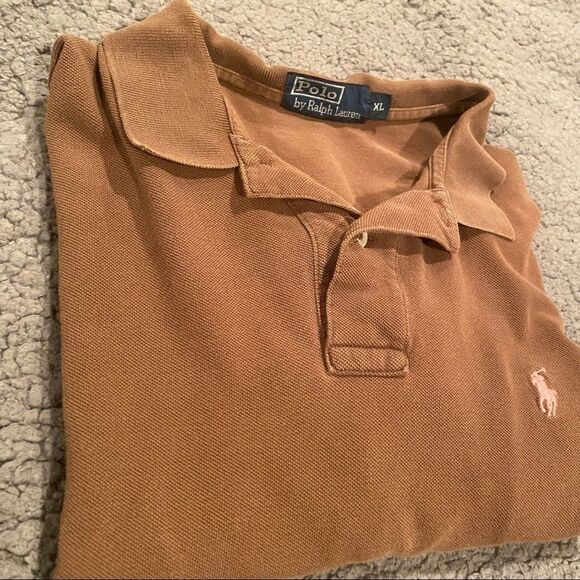 Ralph Lauren Polo Shirt Sz XL Brown - Picture 6 of 8